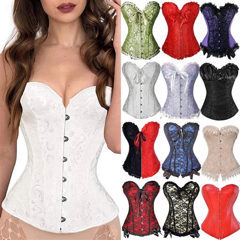 Women Bustier Corset Bridal Lingerie Lace Up Gothic Cinchers Underbust Corsets Picclick Uk