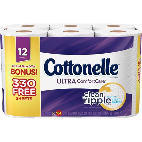 Cottonelle Ultra Comfort Care Toilet Paper Bonus Pack 12 Big Rolls