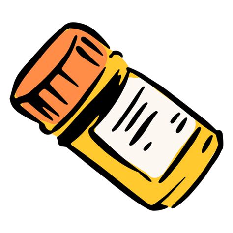 Yellow And Orange Pill Bottle PNG & SVG Design For T-Shirts