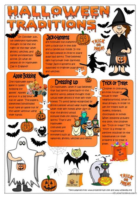 Halloween traditions reading for det…: English ESL worksheets pdf & doc