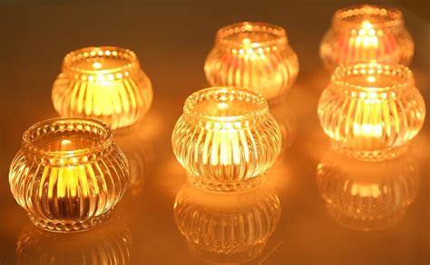 Goldeal Round Tealight Holdersset Of 12 Thick Clear Glasstea Light