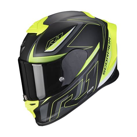 Casco Escorpion Racing Exo R Evo Air Gaz Matt Negro Amarillo Ne N