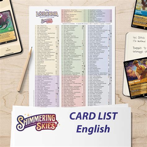 Digital Download Card List Checklist Lorcana Shimmering Skies English