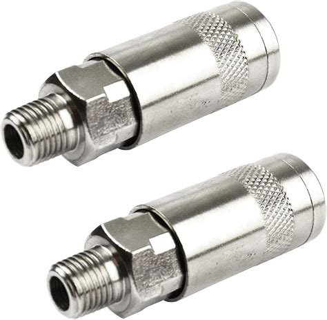 Air Line Hose Connector Fitting Female Quick Release 1 4 BSP Male 2pk