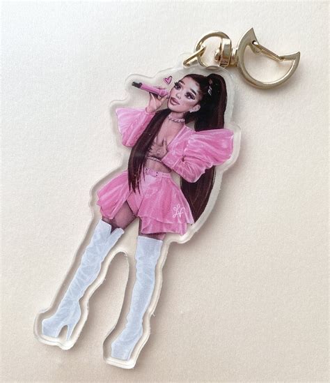 Ariana Grande Sweetener World Tour Pink Outfit Thank U Next Keychain Etsy