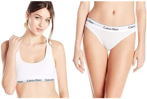 Amazon Calvin Klein Women S Modern Cotton Bralette And Bikini Set