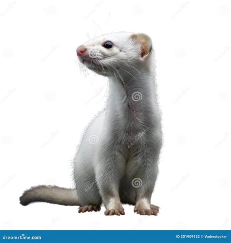 White Long-Tailed Weasel Sitting Stock Photo | CartoonDealer.com #331909152