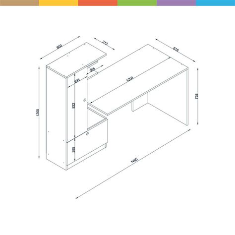 Hanah Home Ezekiel (149.5 x 120 x 62 cm) | Schreibtisch, Arbeitsbereich