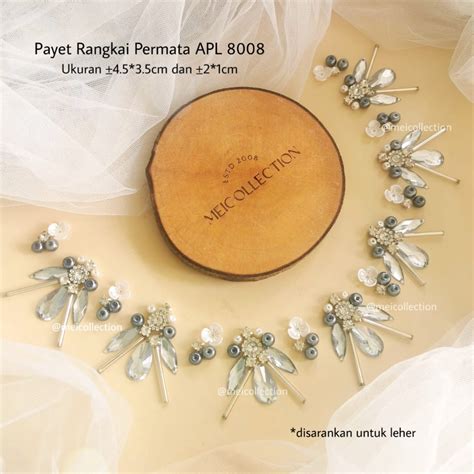 Jual Payet Rangkai Permata Mutiara Leher Apl 8008 Bunga 3d Shopee