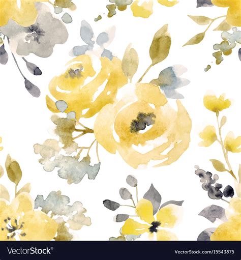 Watercolor Floral Seamless Pattern Royalty Free Vector Image