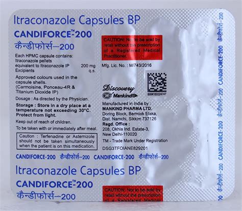 Candiforce 200 Mg Strip Of 10 Capsule Amazon In Health Personal Care