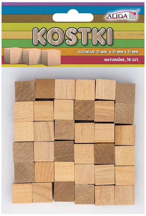 Kostki Drewniane Naturalne 15 X 15 X 15mm Op 36szt Pk 0493 Aliga