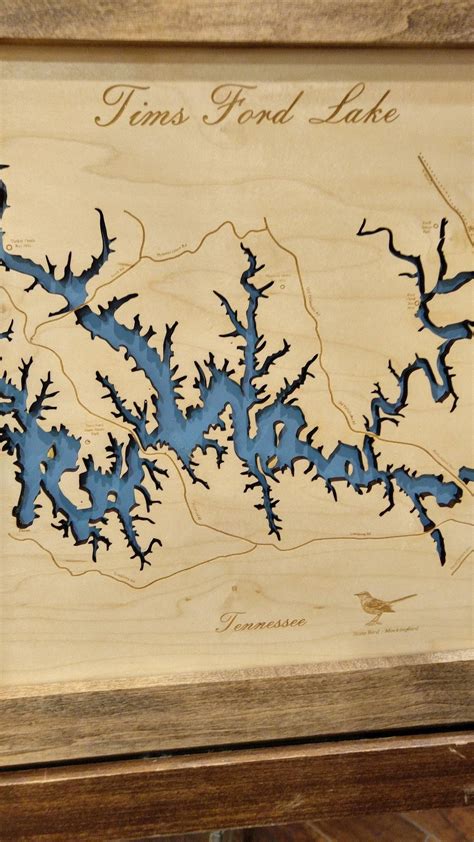 Tims Ford Lake Tennessee Laser Cut Wood Map Wood Map Driftwood