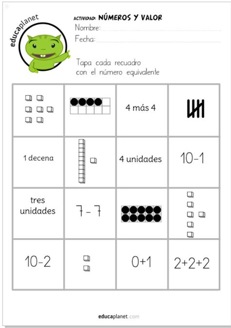 NÚmeros Valor Posicional Ficha Primaria Educaplanet Fichas Decenas Y Centenas Matemáticas