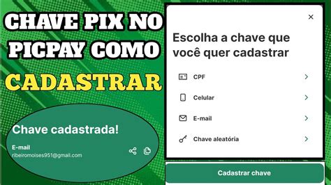 Como Cadastrar Chave Pix No Banco Picpay Como Adicionar Minha Chave