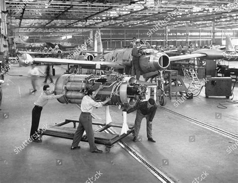 Men Working On Republic F84 Thunderjet Editorial Stock Photo Stock