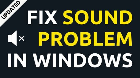 How To Fix Sound Problem In Windows Updated Youtube