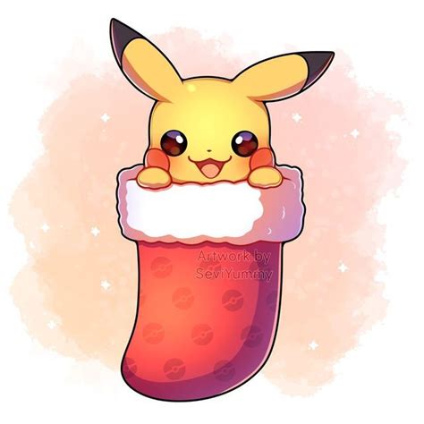 Cute Pikachu Cute Pokemon Pokemon Art Christmas Special Merry