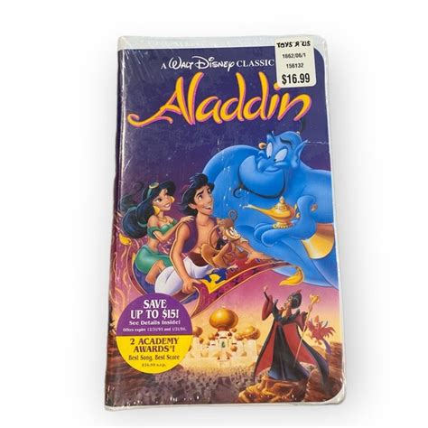 Disney Media Walt Disneys Aladdin Vhs 993 Rare Black Diamond