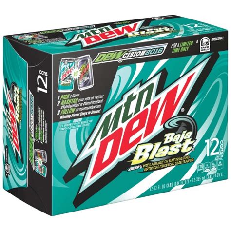 Mountain Dew Baja Blast American 12 Oz Cans Pack Of 12