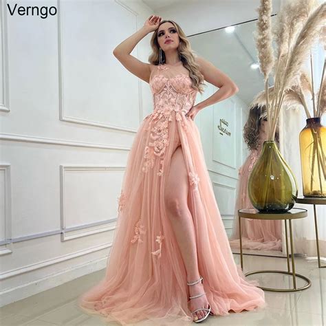 Verngo A Line Tulle Prom Dresses Sweetheart One Shoulder Evening Party