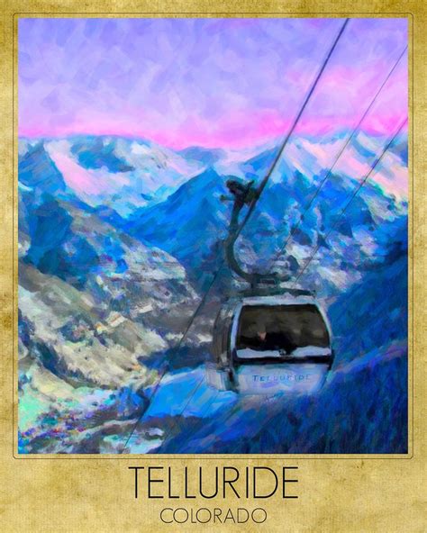 Telluride Ski Poster, Colorado Skiing Print Telluride Poster Colorado