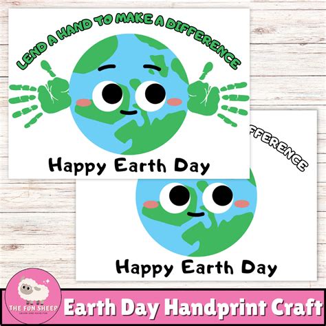 Earth Day Handprint Craft | Happy Earth Day Handprint Art Printable for ...