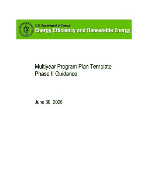 Fillable Online Energy Multiyear Program Plan Template Phase Ii