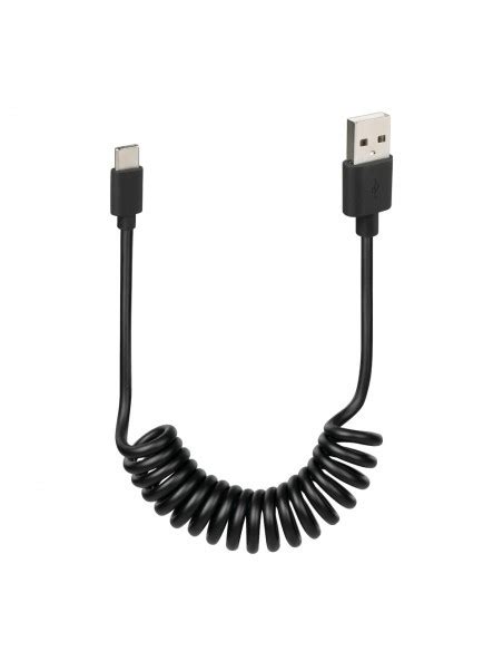 CABLE EN ESPIRAL USB TYPE C 100 CM NEGRO