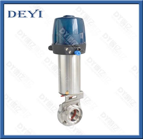 Stainless Steel Pneumatic Actuator Triclamp Butterfly Valve