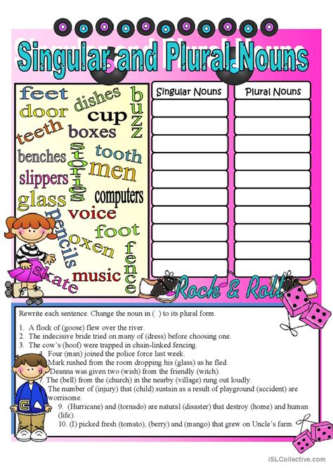 Singular And Plural Nouns English Esl Worksheets Pdf And Doc