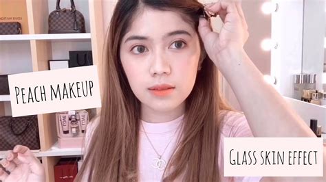 Peach Makeup Tutorial 🍑 Korean Glass Skin Effect Youtube