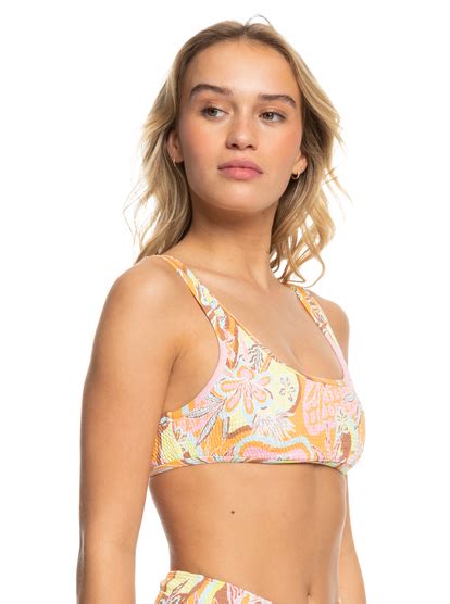 Womens Floraldelic Bralette Bikini Top Roxy