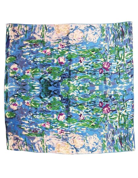 100 Luxury Square Silk Scarf Claude Monet S Artwork Claude Monet