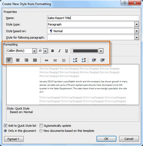 how to change style set in word