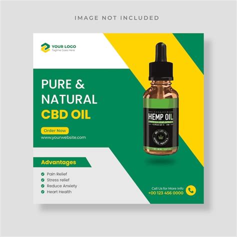 Premium Vector Hemp Or Cbd Oil Social Media Post Template And Web Banner