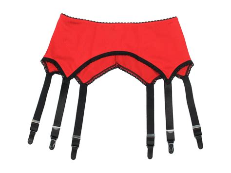 Premier Lingerie Red 6 Strap Pull On Lace Panel Suspender Garter