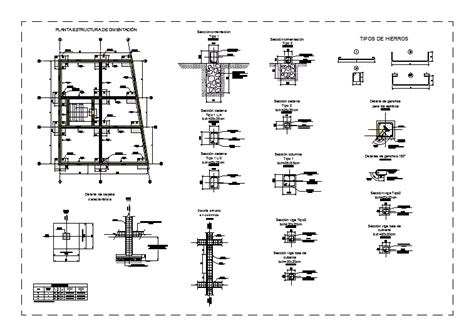 Plano De Cimentacion Losa De Contacto Losa Tapa En Dwg Mb