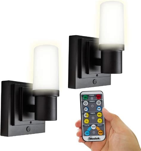 Westek LED Battery Operated Wall Sconce 2 Pack 4 Hour Auto Shut Off