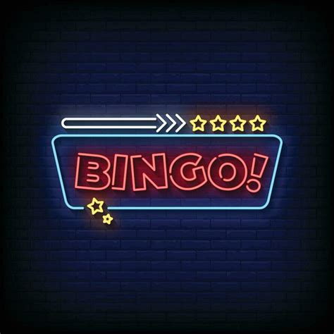 Bingo Sign Clipart Vector Bingo Neon Signs Style Text Illustration