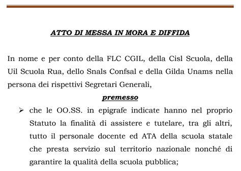 Gps Atto Di Messa In Mora E Diffida Uil Scuola Marche