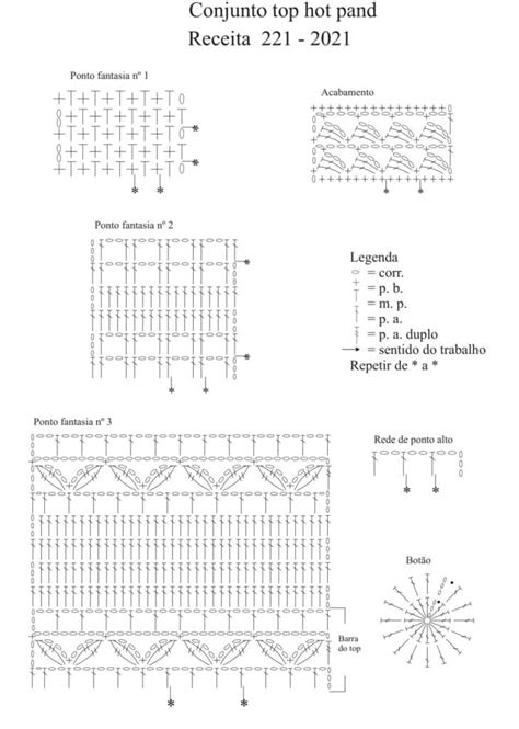 Belíssimo conjunto de crochê hot pants receita e gráfico