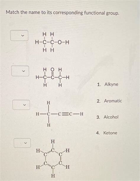 Solved Match The Name To Its Corresponding Functional Group