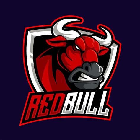 mascota roja de red bull esport para deportes y logotipo de esports ...