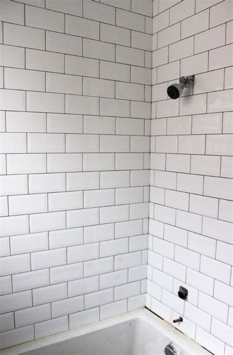 White Metro Tiles With Grey Grout Casas