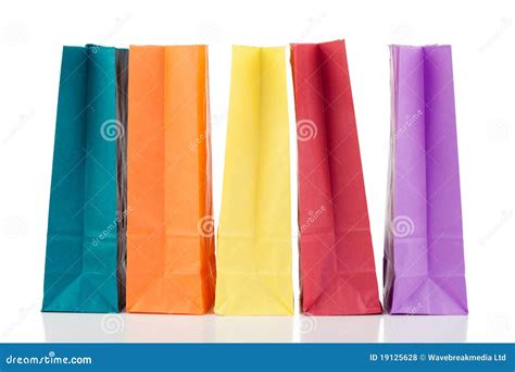 Colored paper bags stock photo. Image of yellow, natural - 19125628