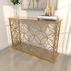 Litton Lane In Gold Extra Large Rectangle Metal Geometric Console