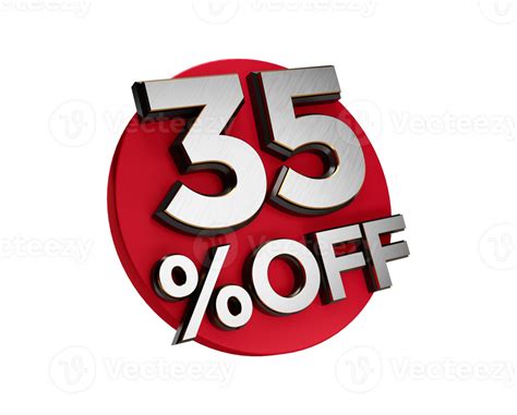 35 Percent Off 3d Sign Special Offer 35 Percent Discount Tag Flash