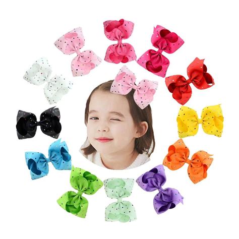 8 Bow Hair Clips Hair Clips Girls Hair Bows