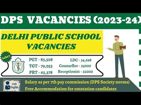 Delhi Public School DPS Vacancies Freshers Eligible All Subjects